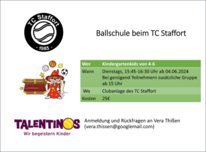 Mehr über den Artikel erfahren Ballschule beim TC Staffort